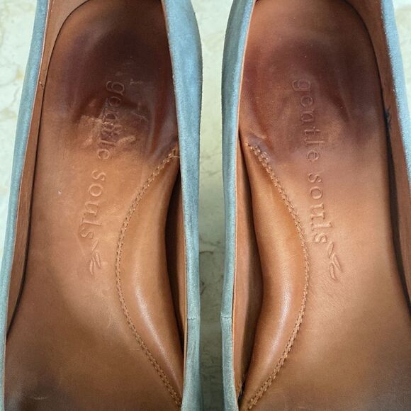 Gentle Souls Grey Oppsi Ankle Strap Mary Jane Leather Platform Pumps - Picture 10 of 13